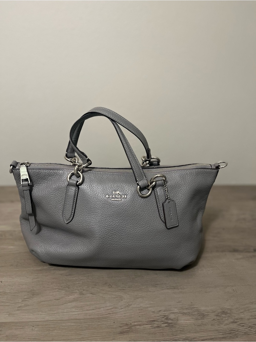 Coach Alley Pebbled Leather Satchel